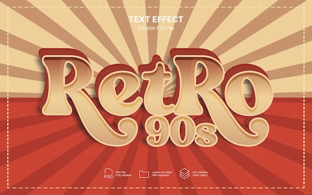 PSD effet de texte rétro vintage