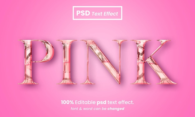 Effet De Texte Rose Modifiable 3d De Couleur Rose