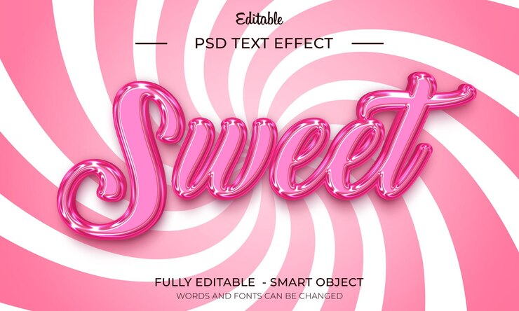 Effet de texte rose sucré