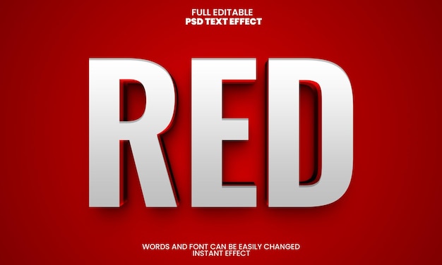 Effet de texte rouge 3D modifiable