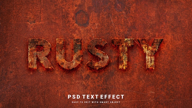 PSD effet de texte rouillé