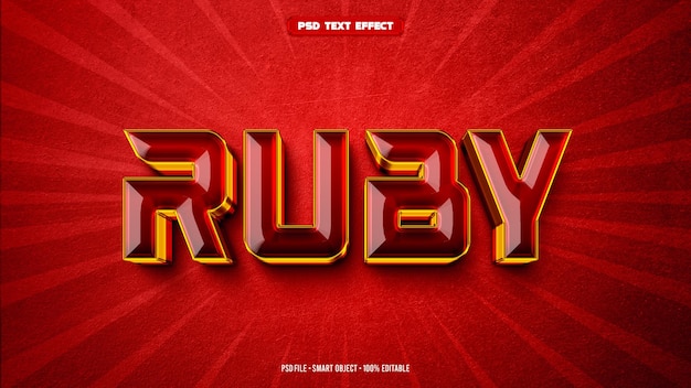 Effet de texte Ruby 3D modifiable
