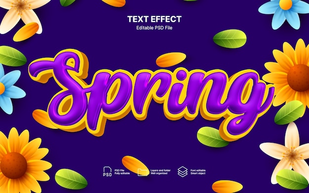 Effet de texte de la saison du printemps