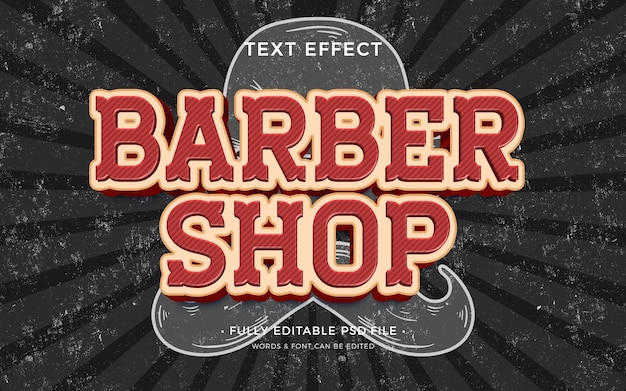 PSD effet de texte de salon de coiffure