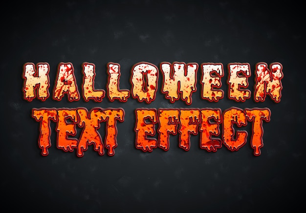 PSD effet de texte sanglant halloween