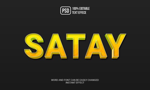 PSD effet de texte satay créatif psd