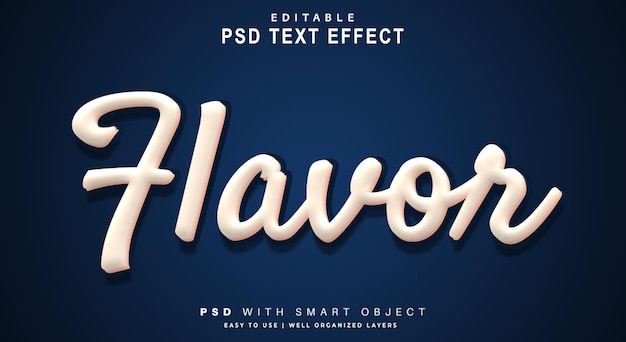 Effet de texte de saveur. objet intelligent de texte modifiable