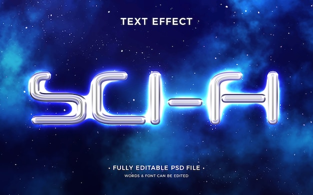 PSD effet de texte de science-fiction