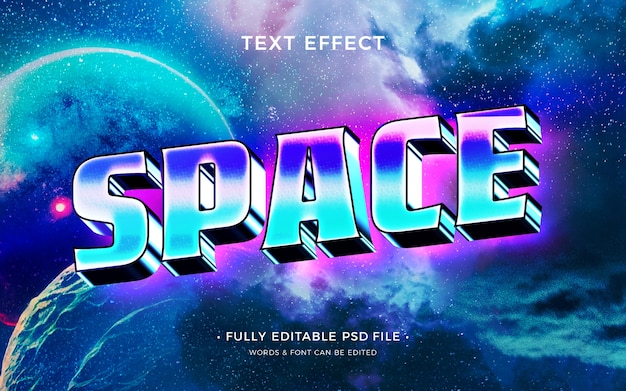 PSD effet de texte de science-fiction