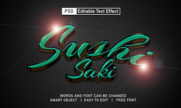 Effet De Texte Simple Sushi Saki