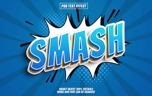 Effet de texte smash police éditable typographie texte 3D