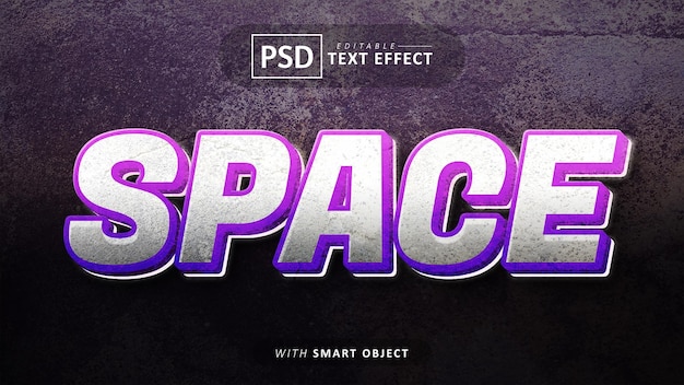 PSD effet de texte spatial 3d modifiable