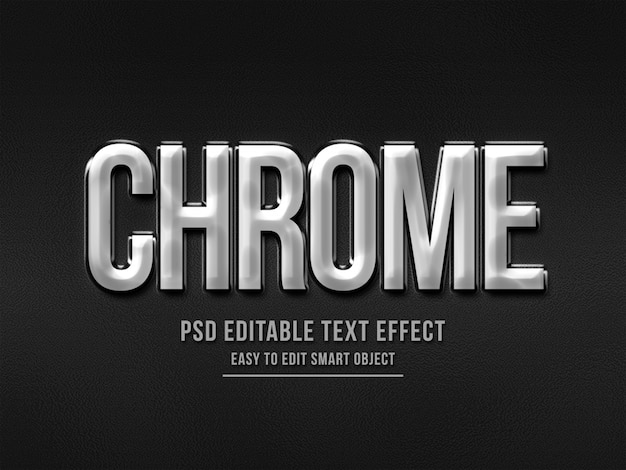 Effet de texte de style 3d argent chromé