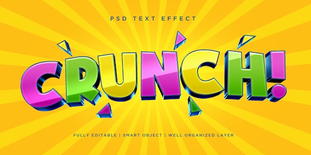 PSD effet de texte de style 3d crunch