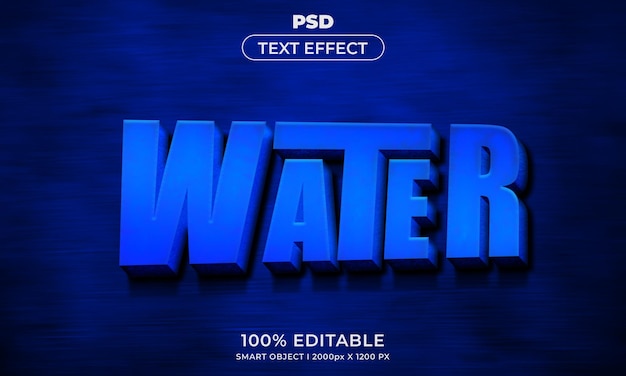 Effet De Texte De Style 3d De L'eau