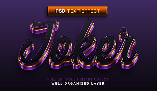 Effet De Texte De Style 3d Joker