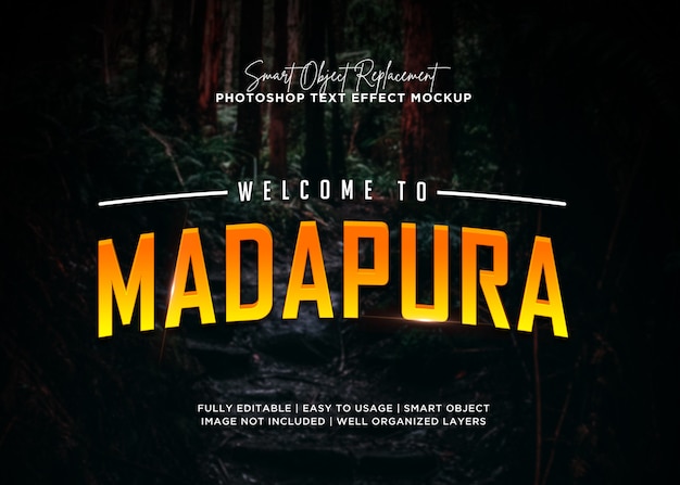 Effet De Texte De Style 3d Madapura