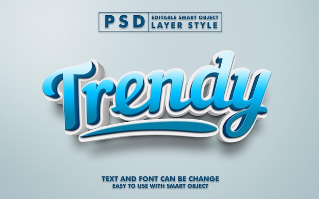 Effet De Texte De Style 3d à La Mode Premium Psd