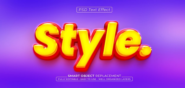 Effet de texte de style 3D modifiable avec texte brillant créatif