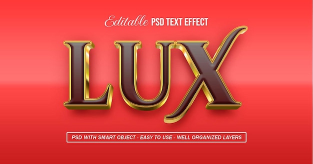 PSD effet de texte de style 3d modifiable de texte lux