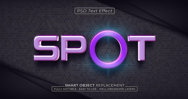 PSD effet de texte de style 3d ponctuel