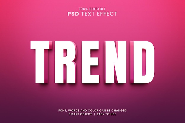 Effet De Texte De Style 3d Tendance Moderne