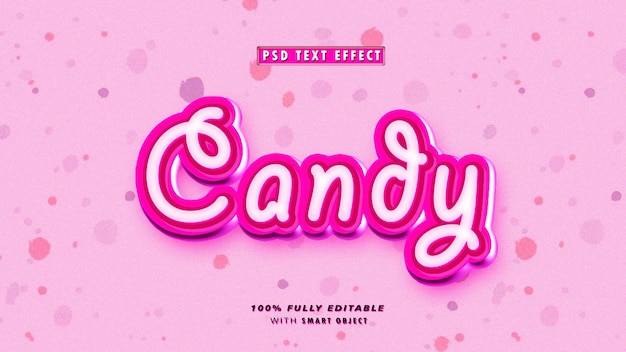 PSD effet de texte de style bonbon psd