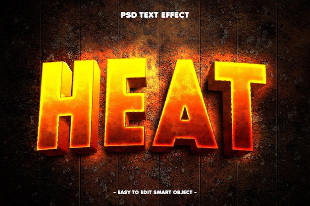 Effet de texte de style de chaleur modifiable