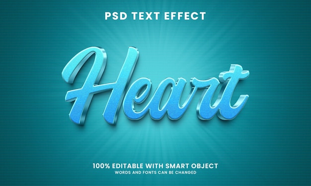 Effet De Texte De Style Coeur 3d