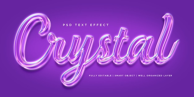 Effet de texte de style cristal 3d