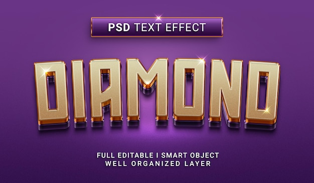 Effet De Texte De Style Diamant 3d