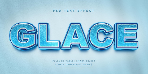 Effet de texte de style Glace 3d