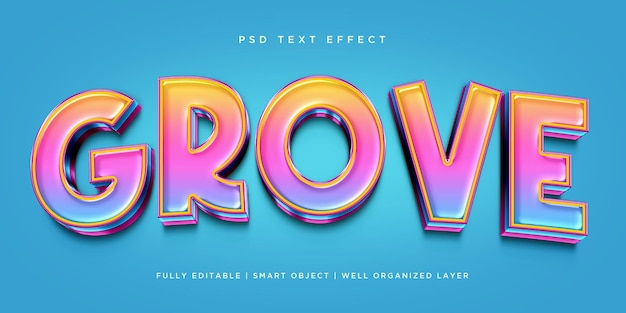 Effet de texte de style Grove 3d