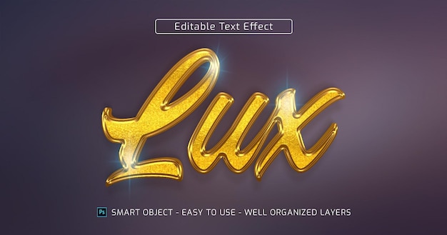 Effet De Texte De Style Luxe 3d Or Lux