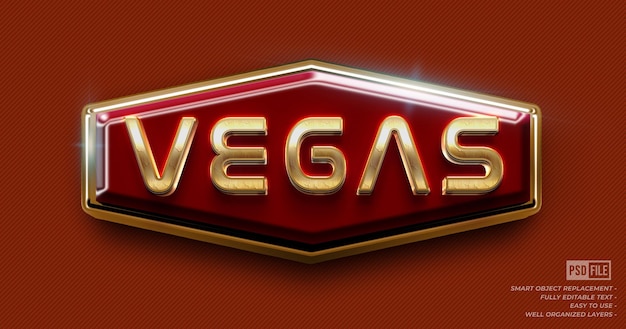 Effet De Texte De Style Luxe 3d Or Vegas