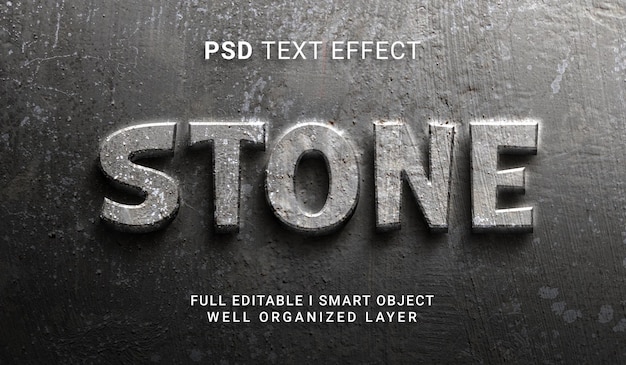 Effet De Texte De Style Pierre 3d