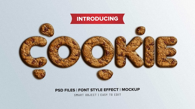 PSD effet de texte de style de police de cookie 3d