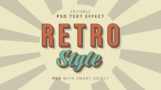 PSD effet de texte de style rétro