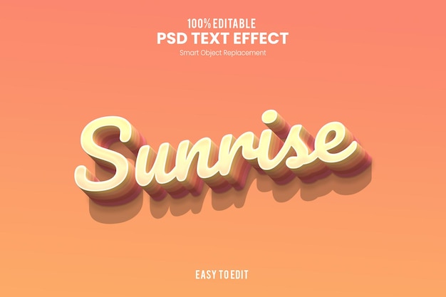 PSD effet de texte sunrise