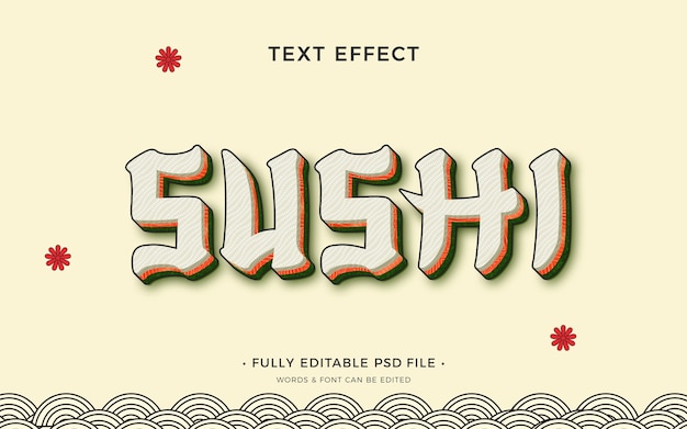 PSD effet de texte de sushi