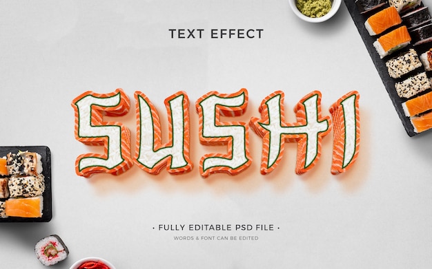 PSD effet de texte de sushi