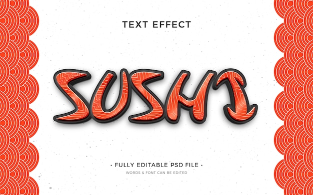 PSD effet de texte de sushi