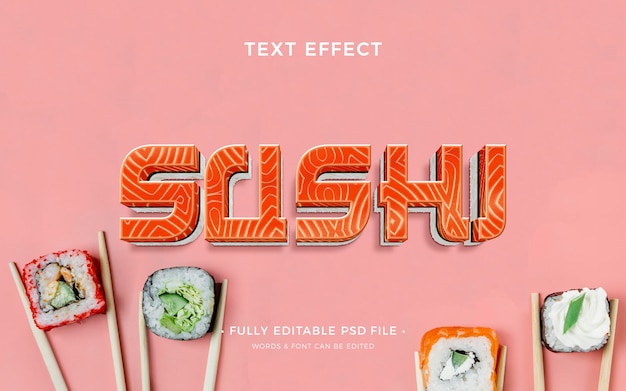 PSD effet de texte de sushi