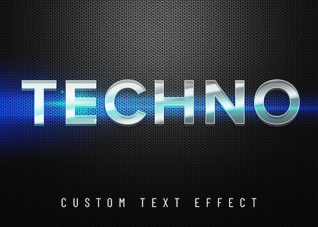 PSD effet de texte techno 3d