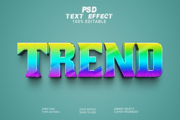 Effet de texte tendance 3d psd