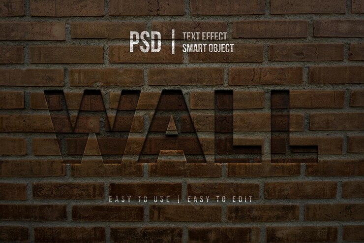 PSD effet de texte de texture 3d réaliste