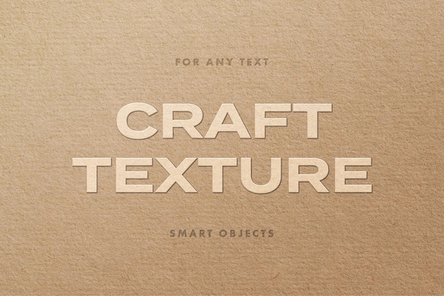 PSD effet de texte de texture de carton artisanal