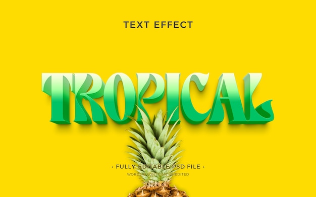 PSD effet de texte tropical