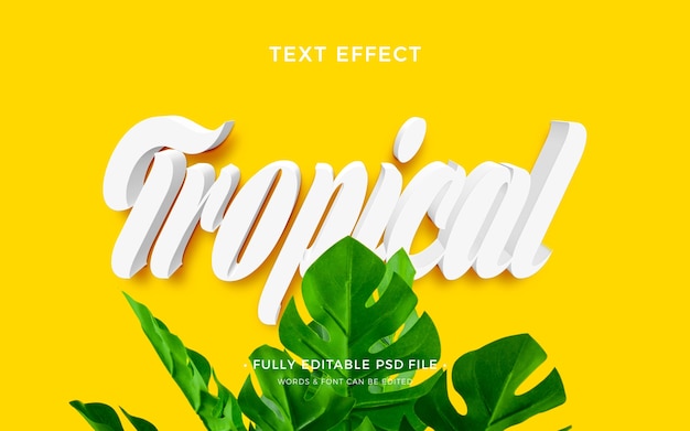 PSD effet de texte tropical