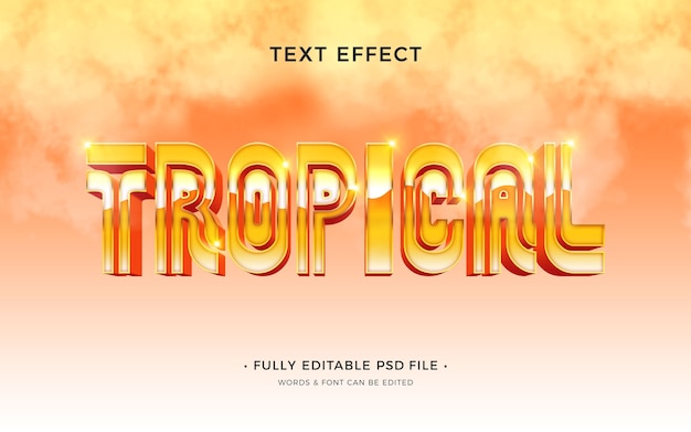 PSD effet de texte tropical